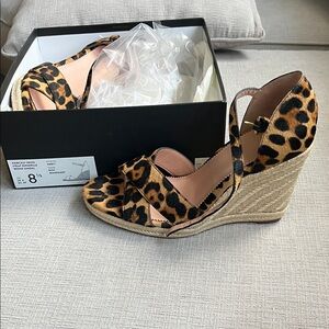 J. Crew Leopard Print Wedge Sandals